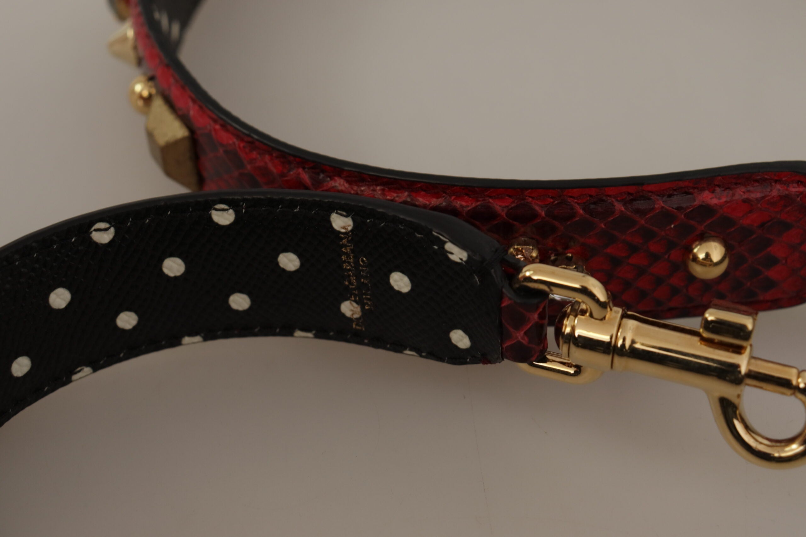 Dolce &amp; Gabbana Red Python Leather Shoulder Bag Strap