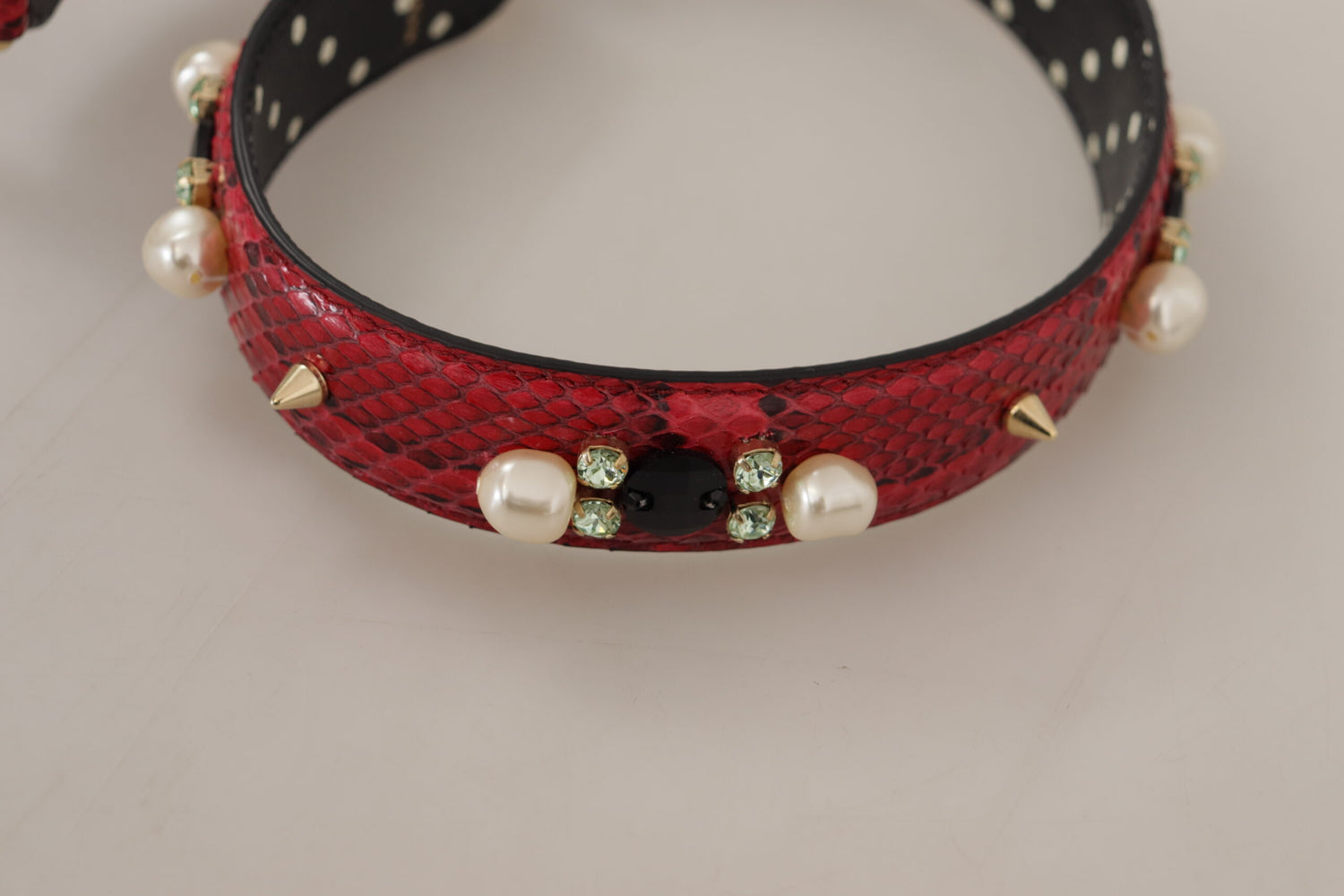 Dolce &amp; Gabbana Elegant Red Python Leather Shoulder Strap