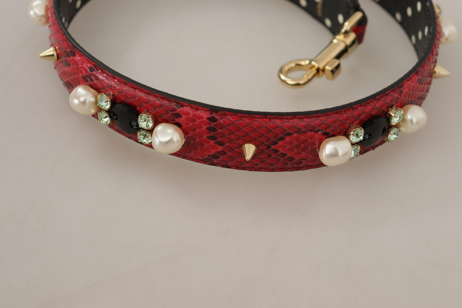 Dolce &amp; Gabbana Elegant Red Python Leather Shoulder Strap