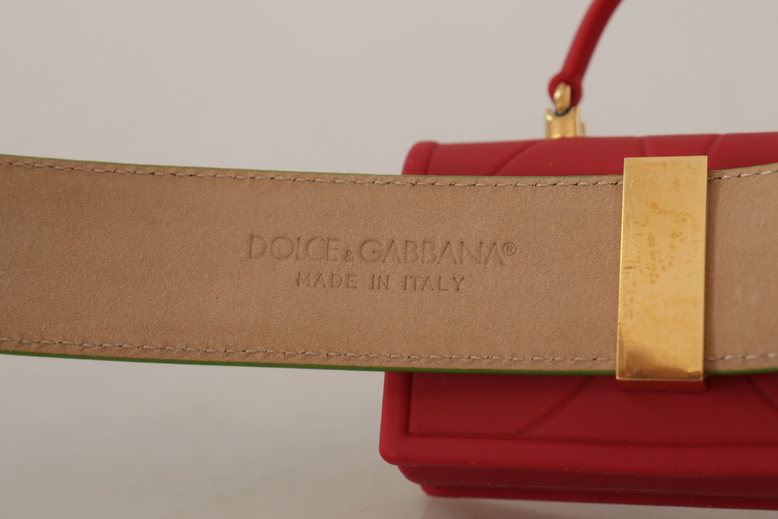 Dolce &amp; Gabbana Elegant Leather Belt with Mini Bag Accessory