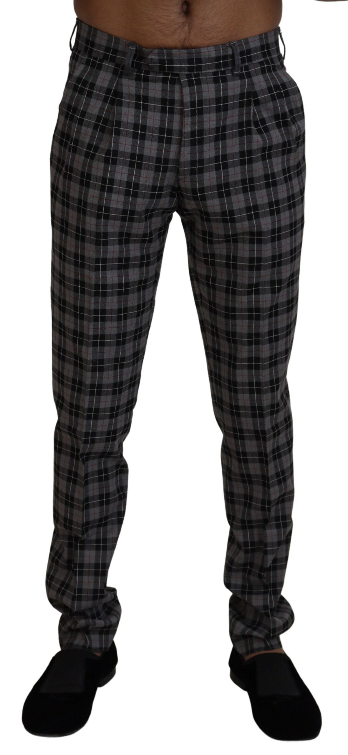 BENCIVENGA Elegant Gray Checked Gentleman&