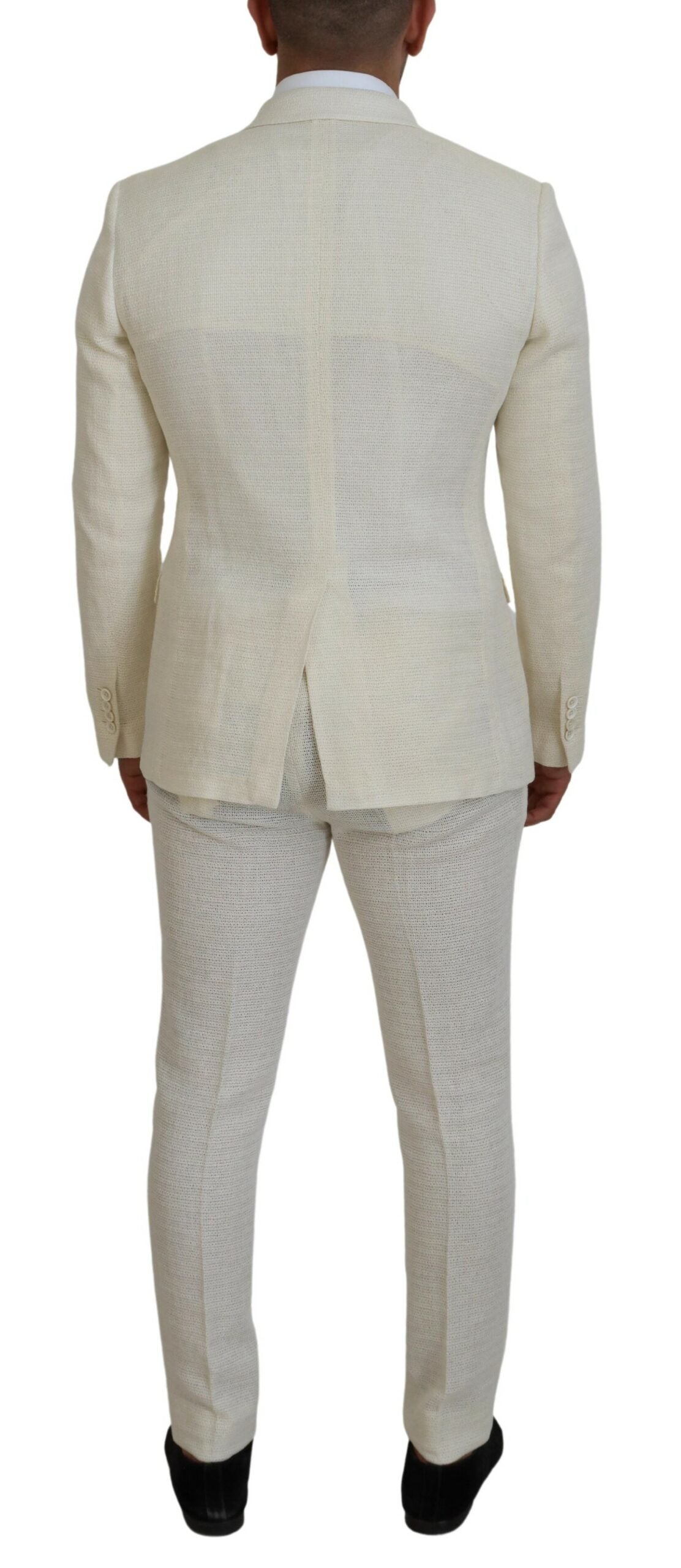 Dolce &amp; Gabbana Elegant Off White Silk-Blend Suit