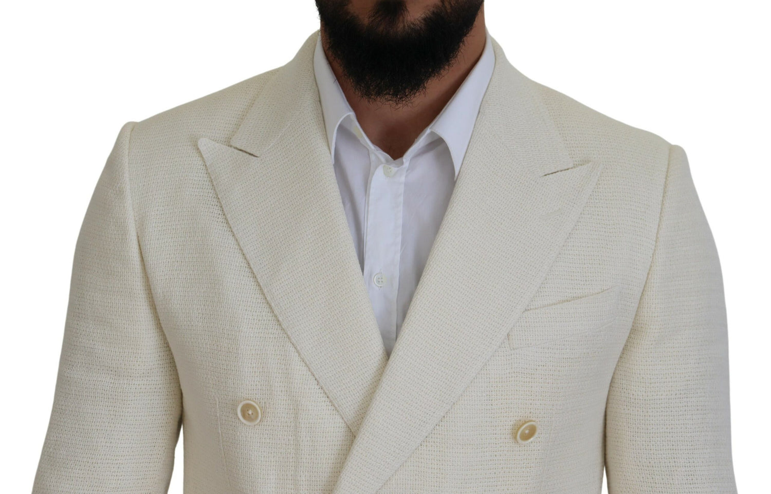 Dolce &amp; Gabbana Elegant Off White Silk-Blend Suit