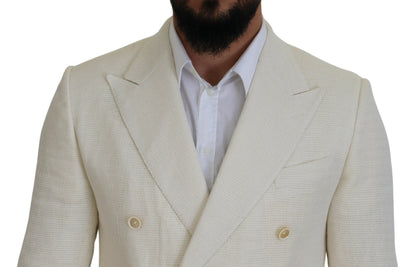 Dolce &amp; Gabbana Elegant Off White Silk-Blend Suit