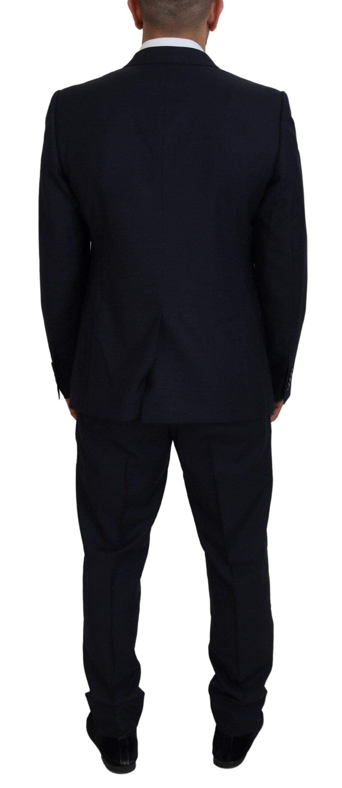 Dolce &amp; Gabbana Elegant Blue Martini Wool-Silk Blend Suit