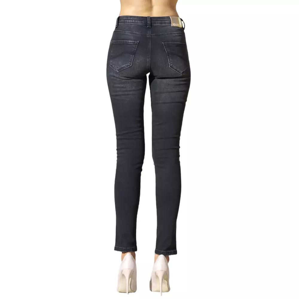 Yes Zee Black Cotton Women Jeans