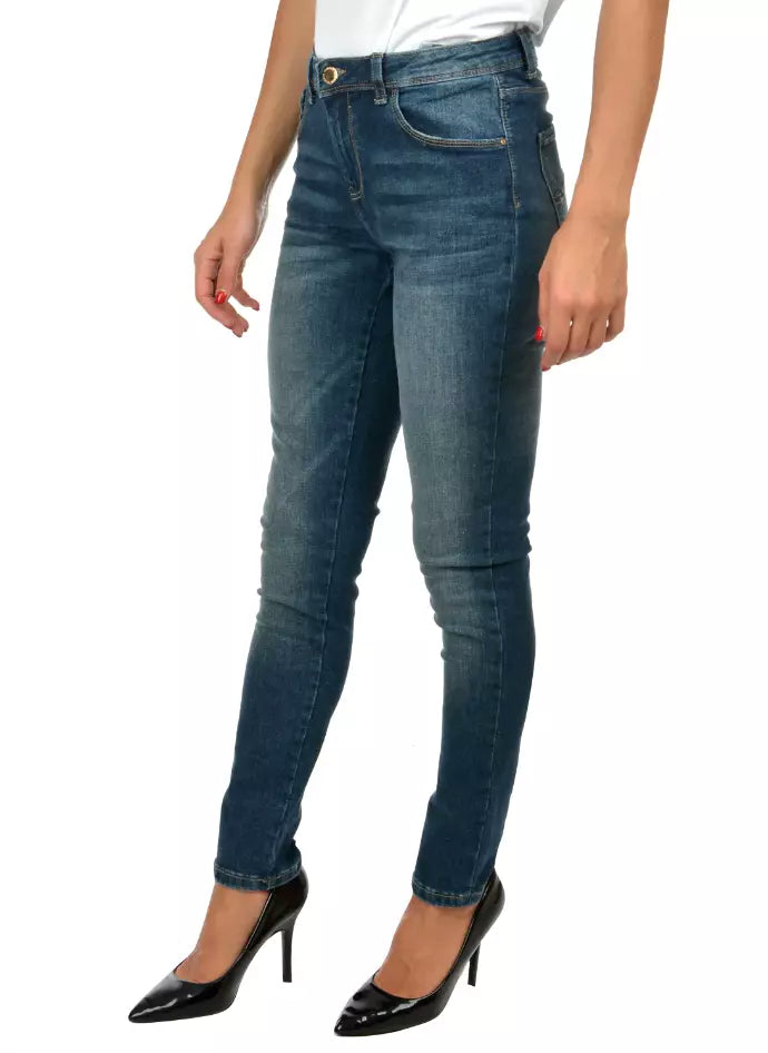 Yes Zee Blue Cotton Women Jeans