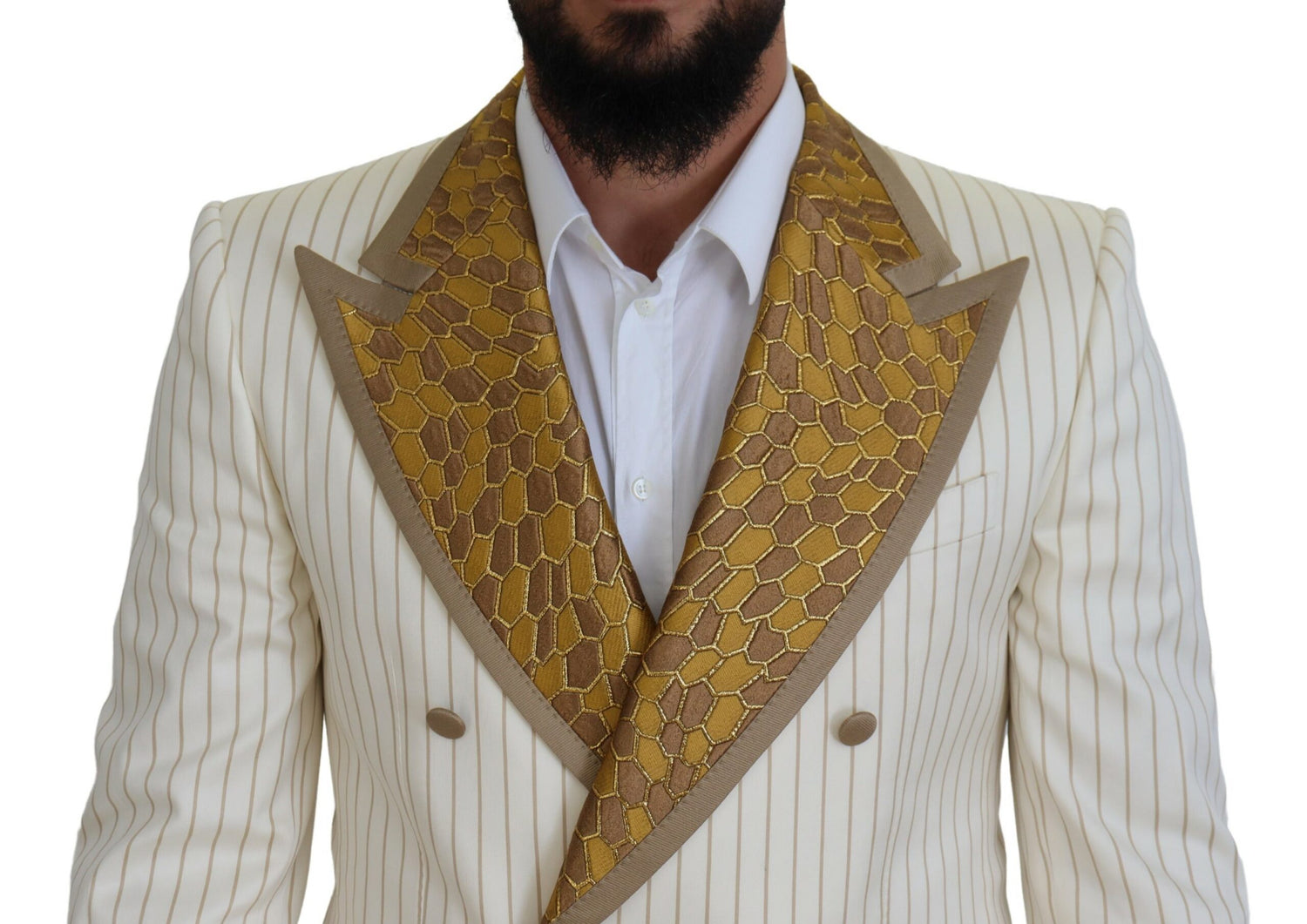 Dolce &amp; Gabbana Elegant Off White Double Breasted Suit