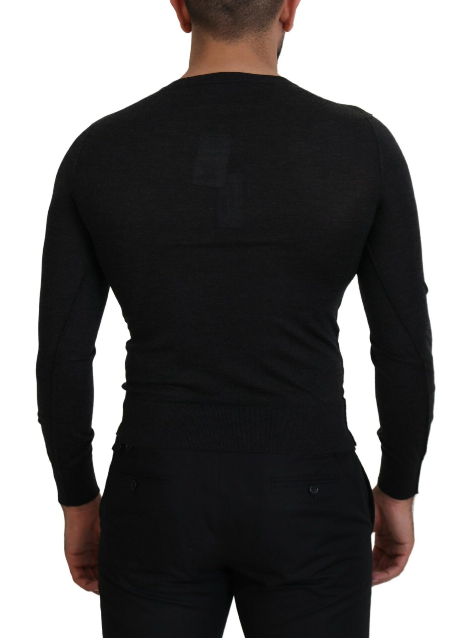 Dolce &amp; Gabbana V-Neck Cashmere Sweater with Heart Embroidery