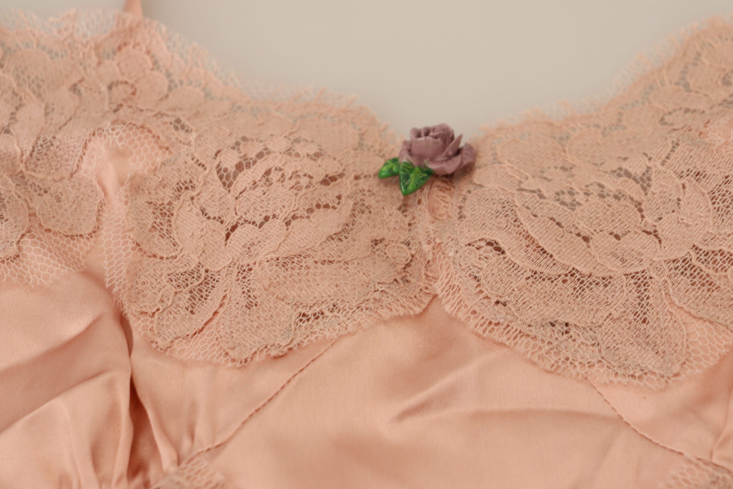 Dolce &amp; Gabbana Elegant Pink Silk Lingerie Top