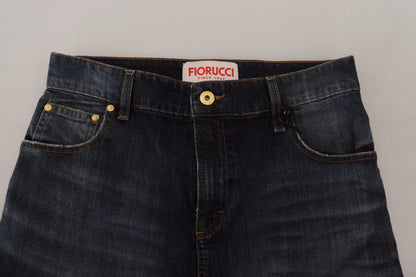 Fiorucci Chic Mid Waist Dark Blue Denim Skirt