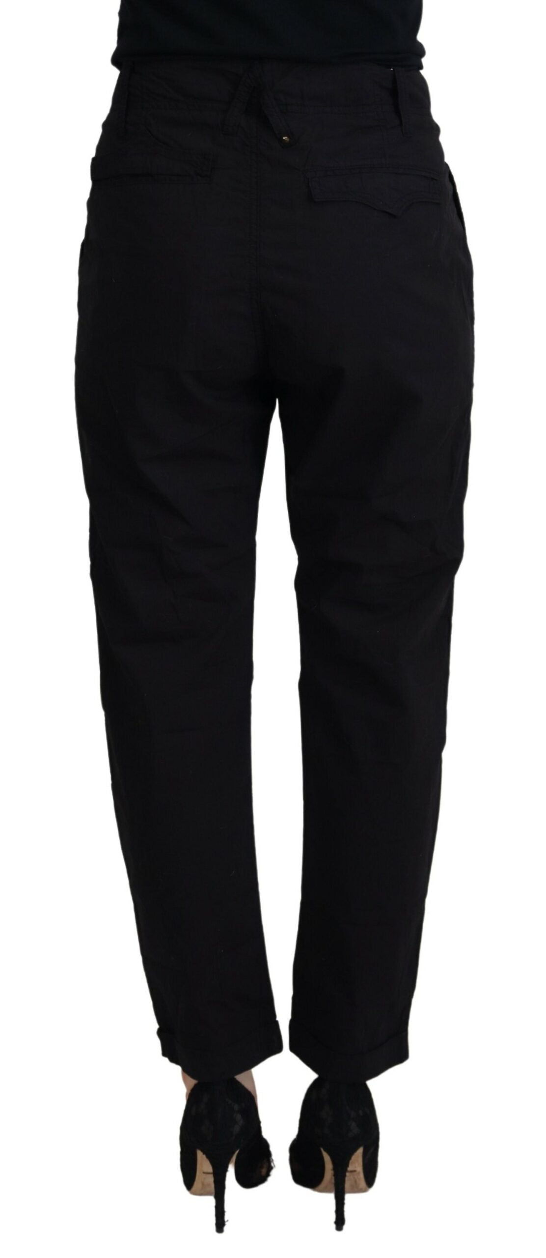 CYCLE Chic Tapered Black Cotton Pants