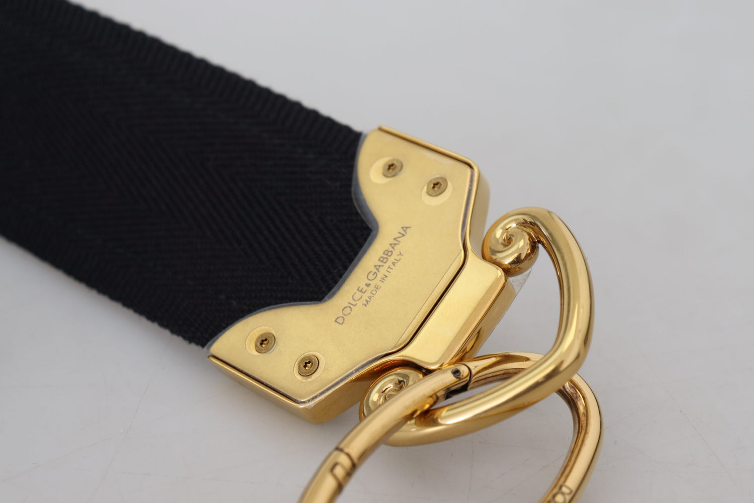 Dolce &amp; Gabbana Elegant Gold Black Shoulder Bag Strap