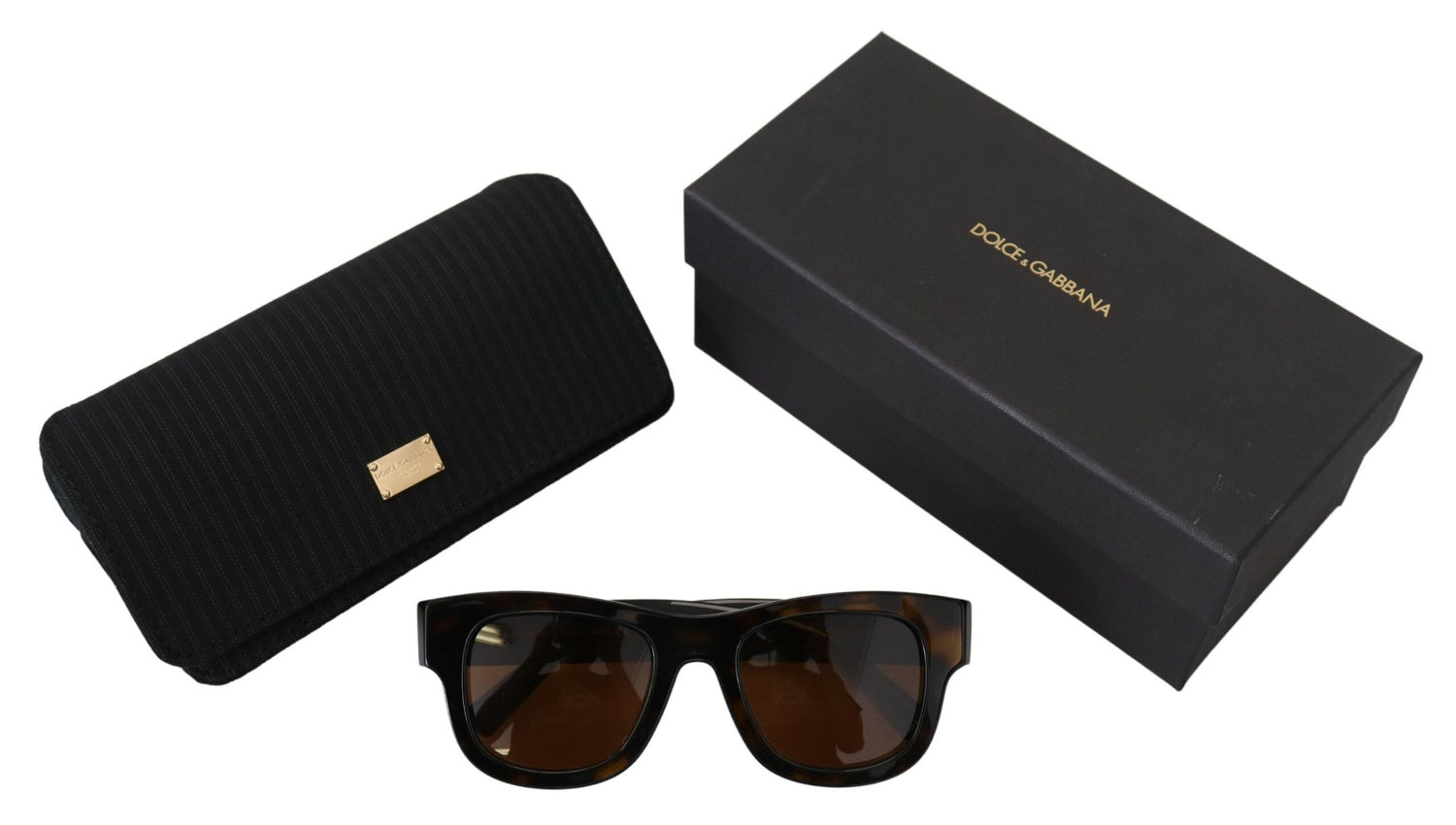 Dolce &amp; Gabbana Chic Brown Acetate Sunglasses