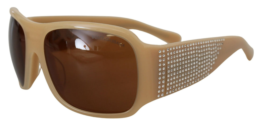 Dolce &amp; Gabbana Elegant Cream Swarovski Sunglasses