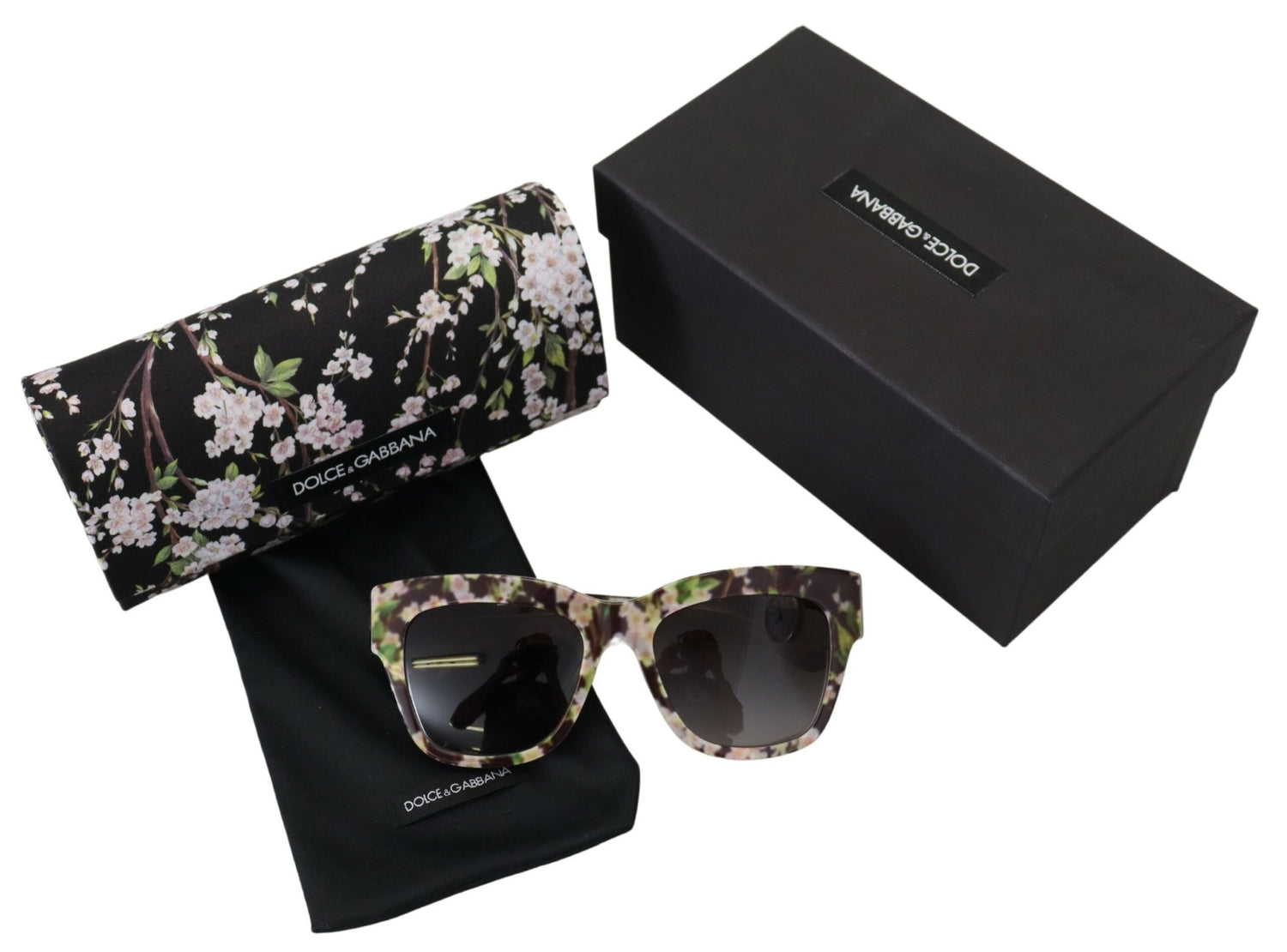 Dolce &amp; Gabbana Elegant Black Multicolor Gradient Sunglasses