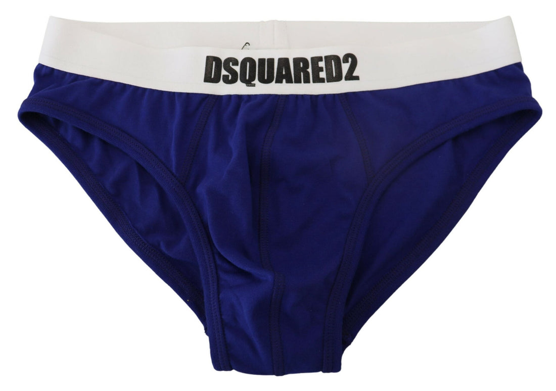 Dsquared² Chic Blue &amp; White Cotton Blend Briefs