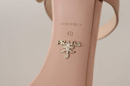 Prada Glimmering Rose Gold Leather Heels