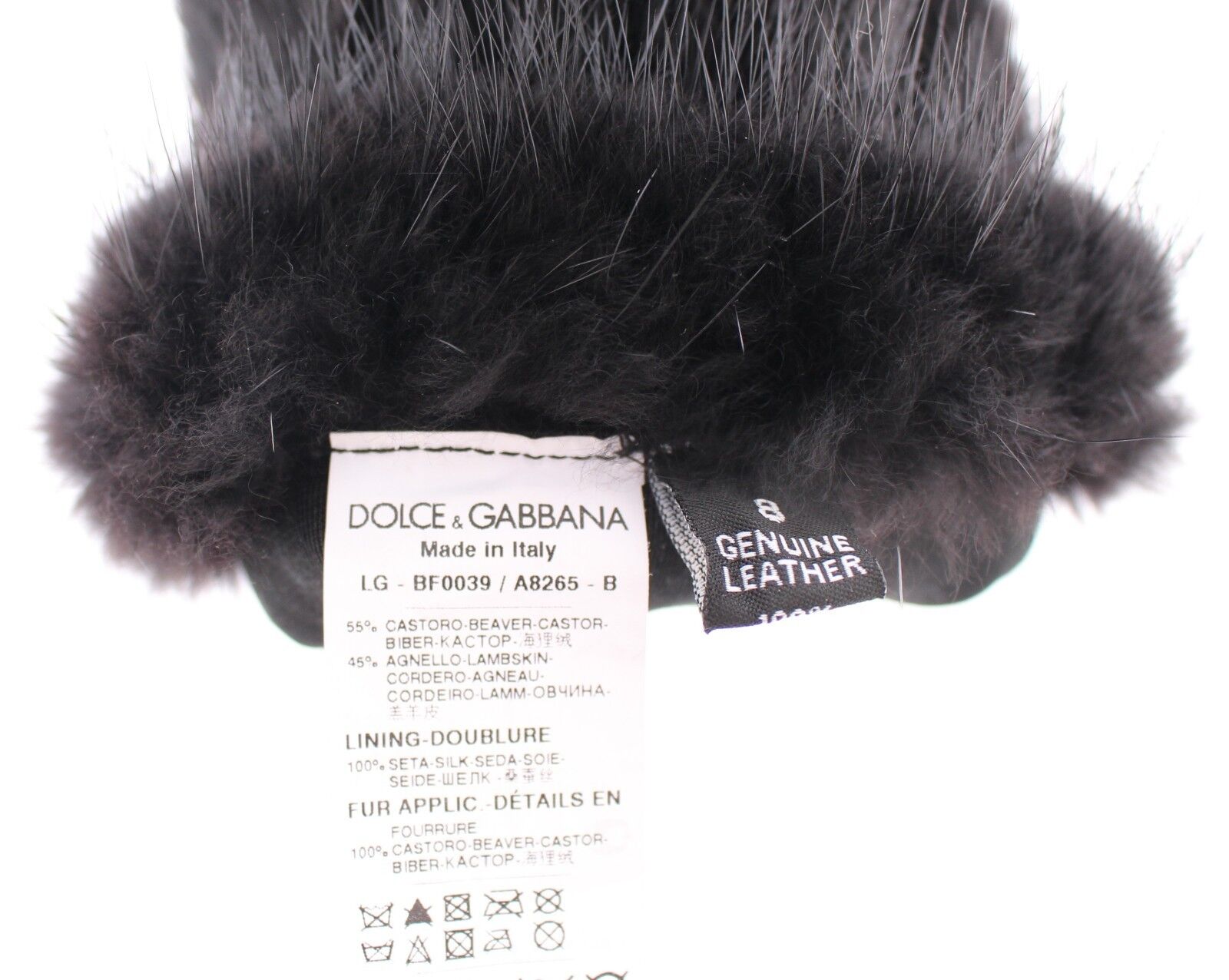 Dolce &amp; Gabbana Elegant Elbow-Length Beaver Fur Gloves