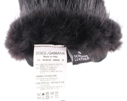 Dolce &amp; Gabbana Elegant Elbow-Length Beaver Fur Gloves