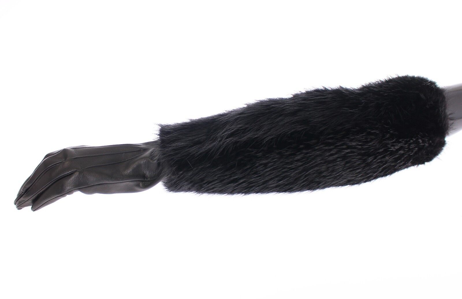 Dolce &amp; Gabbana Elegant Elbow-Length Beaver Fur Gloves