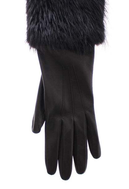 Dolce &amp; Gabbana Elegant Elbow-Length Beaver Fur Gloves