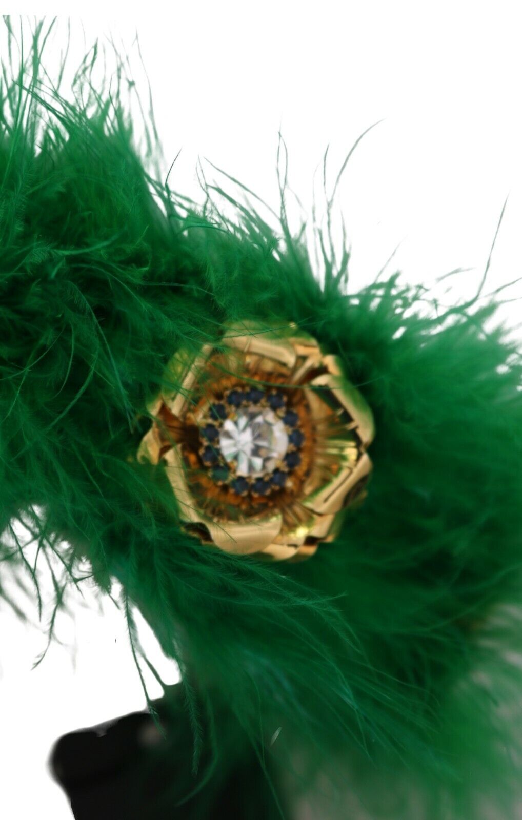 Dolce &amp; Gabbana Elegant Emerald Silk Floral Headband