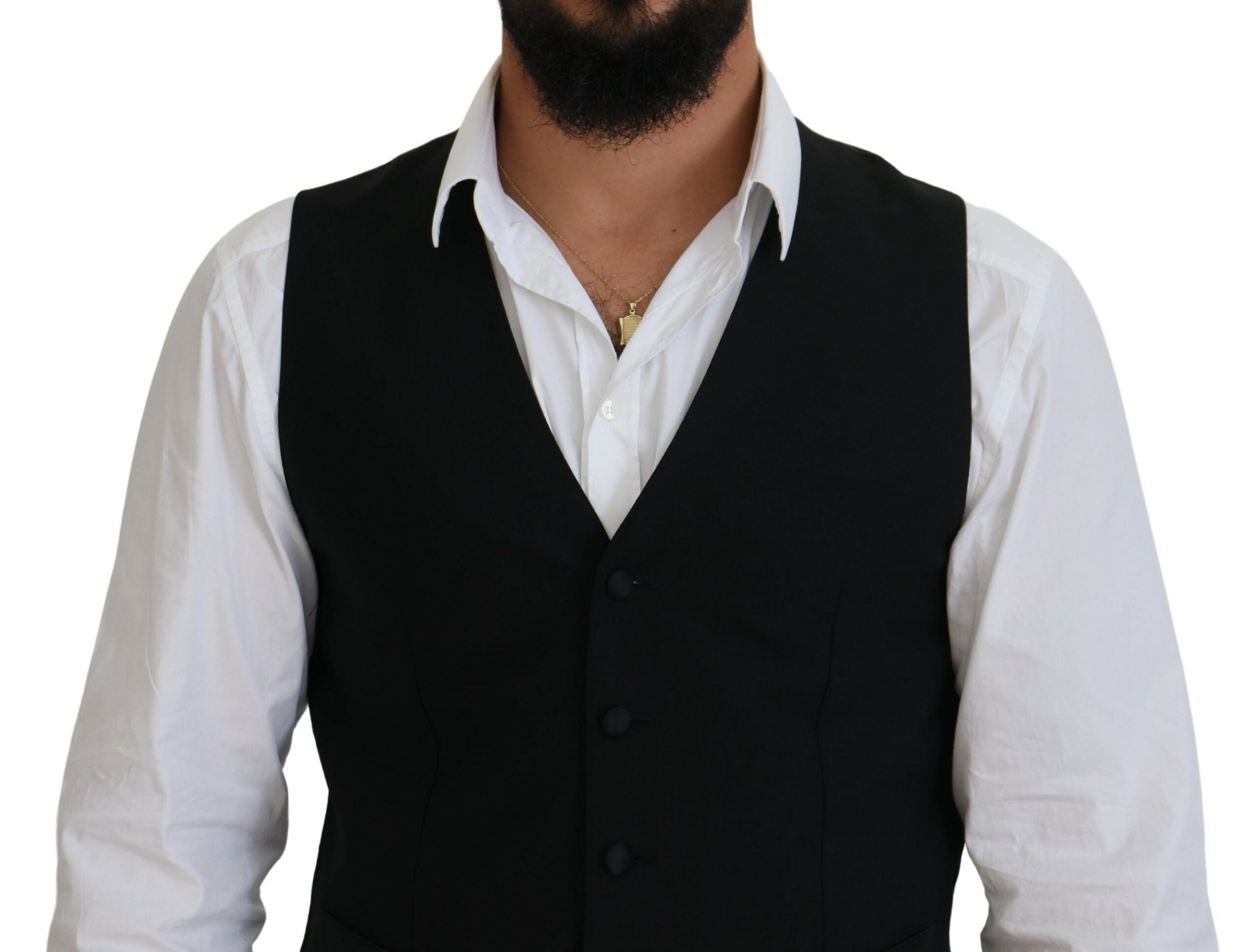 Dolce &amp; Gabbana Elegant Black Formal Dress Vest