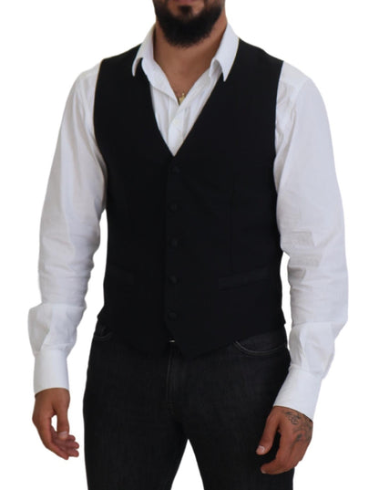 Dolce &amp; Gabbana Elegant Black Formal Dress Vest