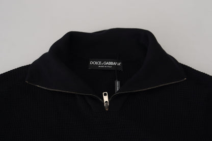 Dolce &amp; Gabbana Elegant Silk Blend Black Pullover Sweater