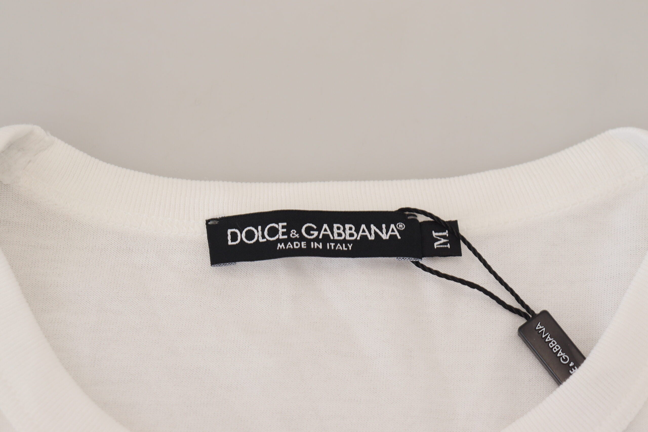 Dolce &amp; Gabbana Elegant White Cotton Pullover Sweater