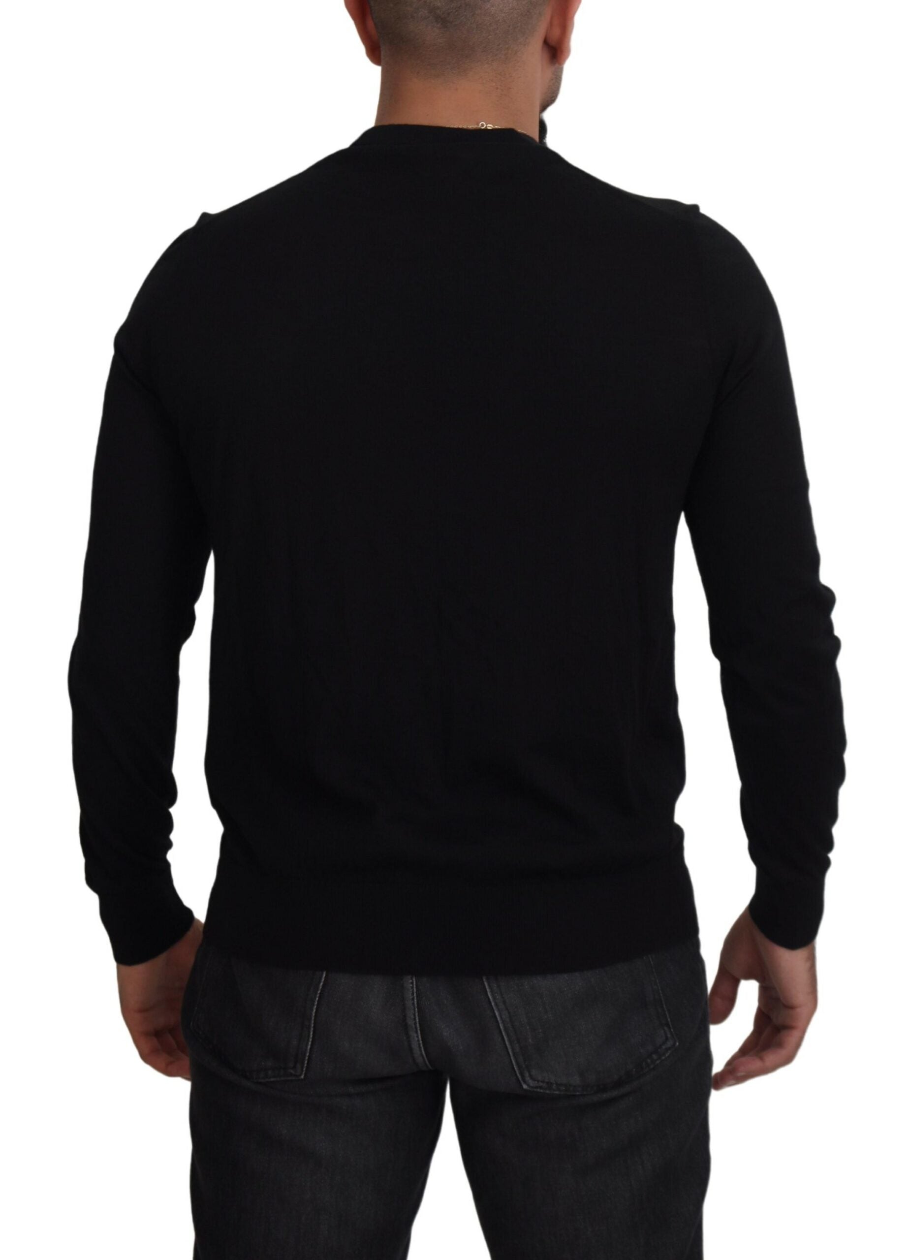 Dolce &amp; Gabbana Elegant Black Cashmere Cardigan Sweater