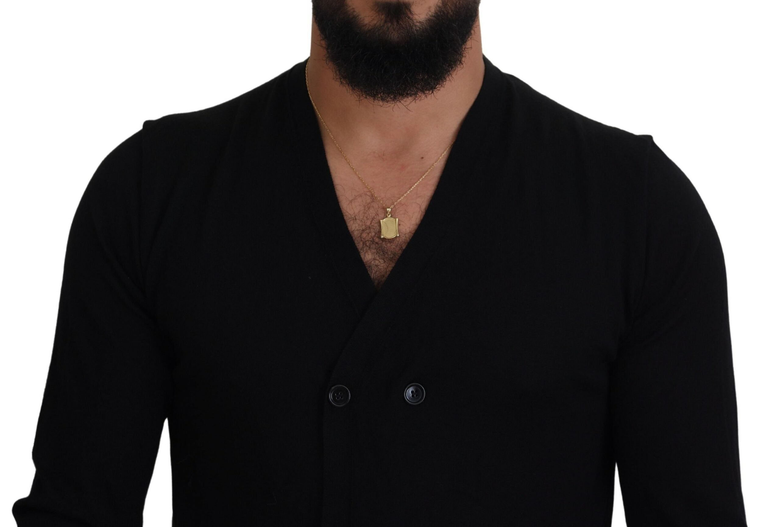 Dolce &amp; Gabbana Elegant Black Cashmere Cardigan Sweater