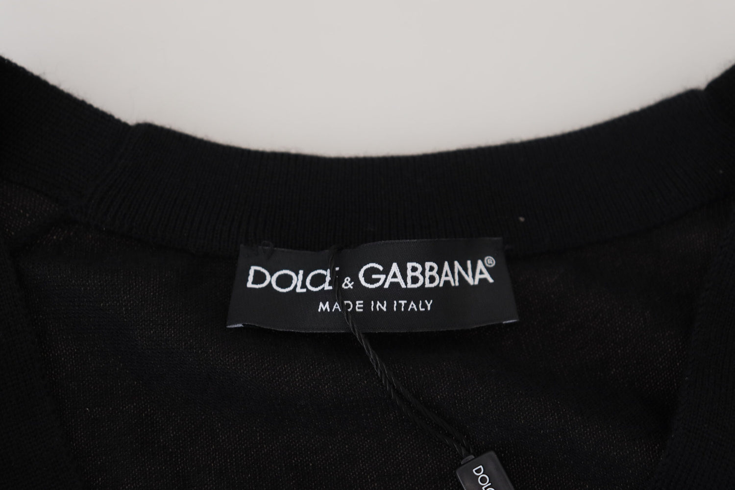 Dolce &amp; Gabbana Elegant Black Cashmere Cardigan Sweater