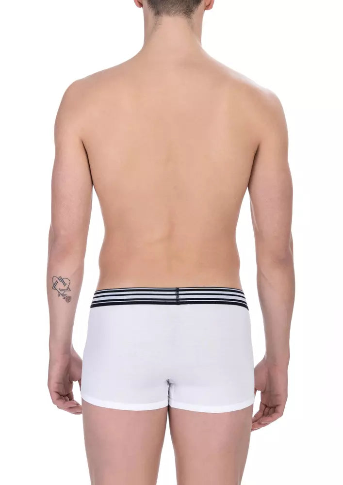 Bikkembergs White Cotton Men Underwear Trunk Pack