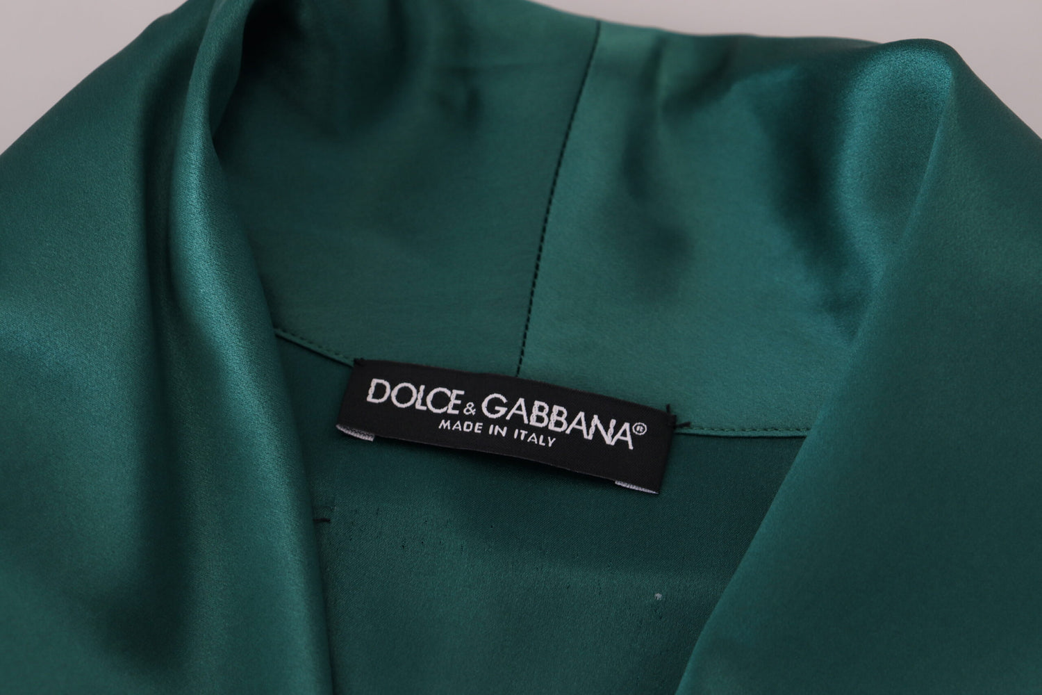 Dolce &amp; Gabbana Elegant Silk Robe in Lush Green