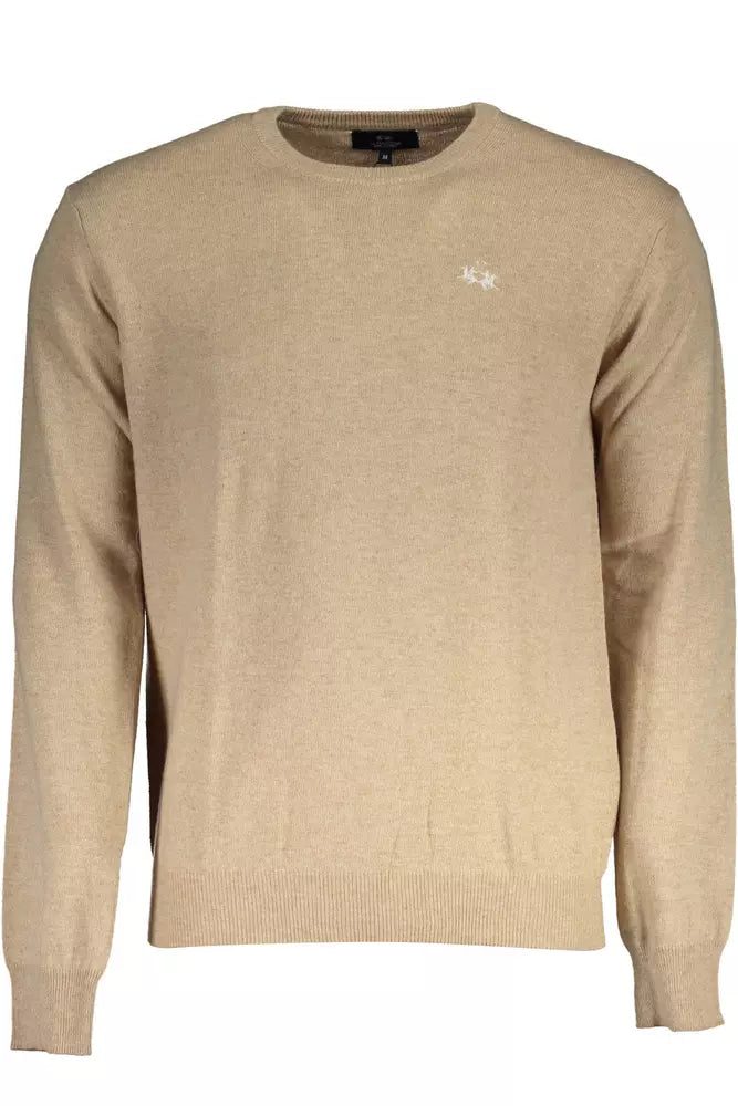 La Martina &quot;Beige Wool Men Sweater Classic Comfort Knitwear&quot;