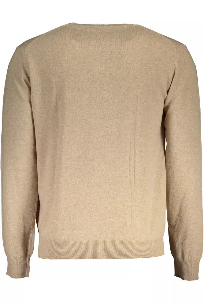 La Martina &quot;Beige Wool Men Sweater Classic Comfort Knitwear&quot;