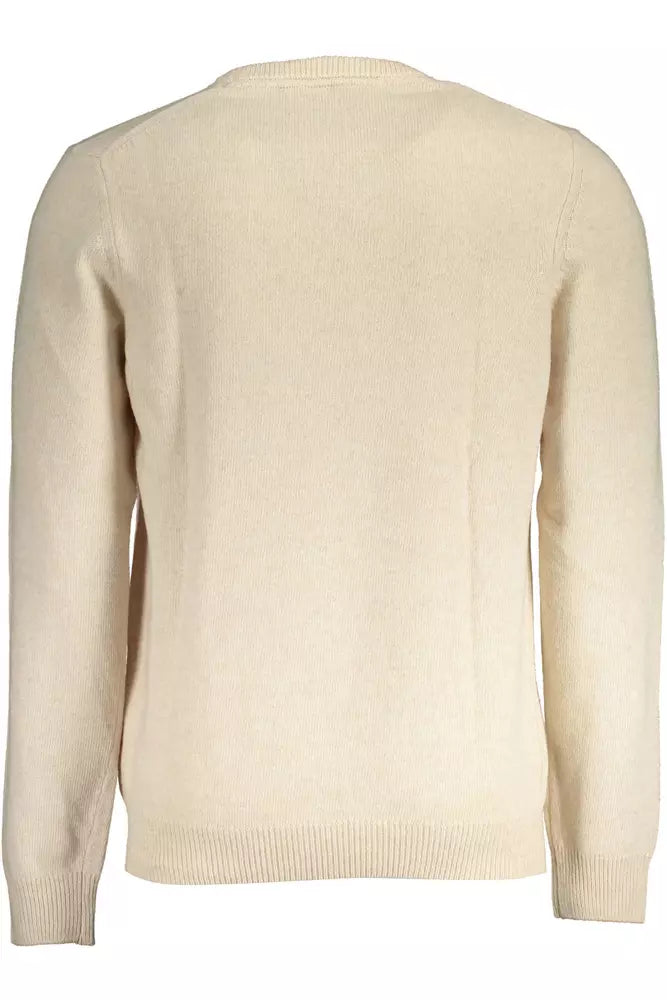 Lyle &amp; Scott Beige Wool Blend Round Neck Sweater