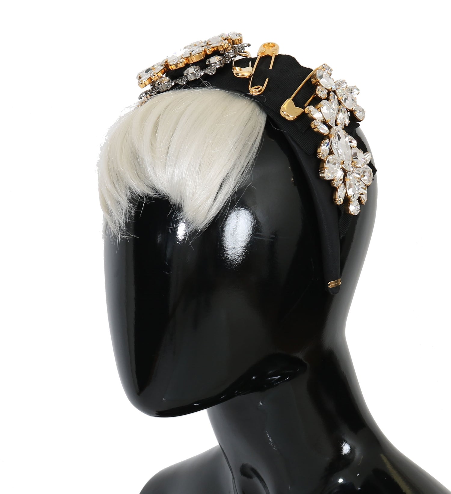 Dolce &amp; Gabbana Elegant Black Crystal Headband Diadem