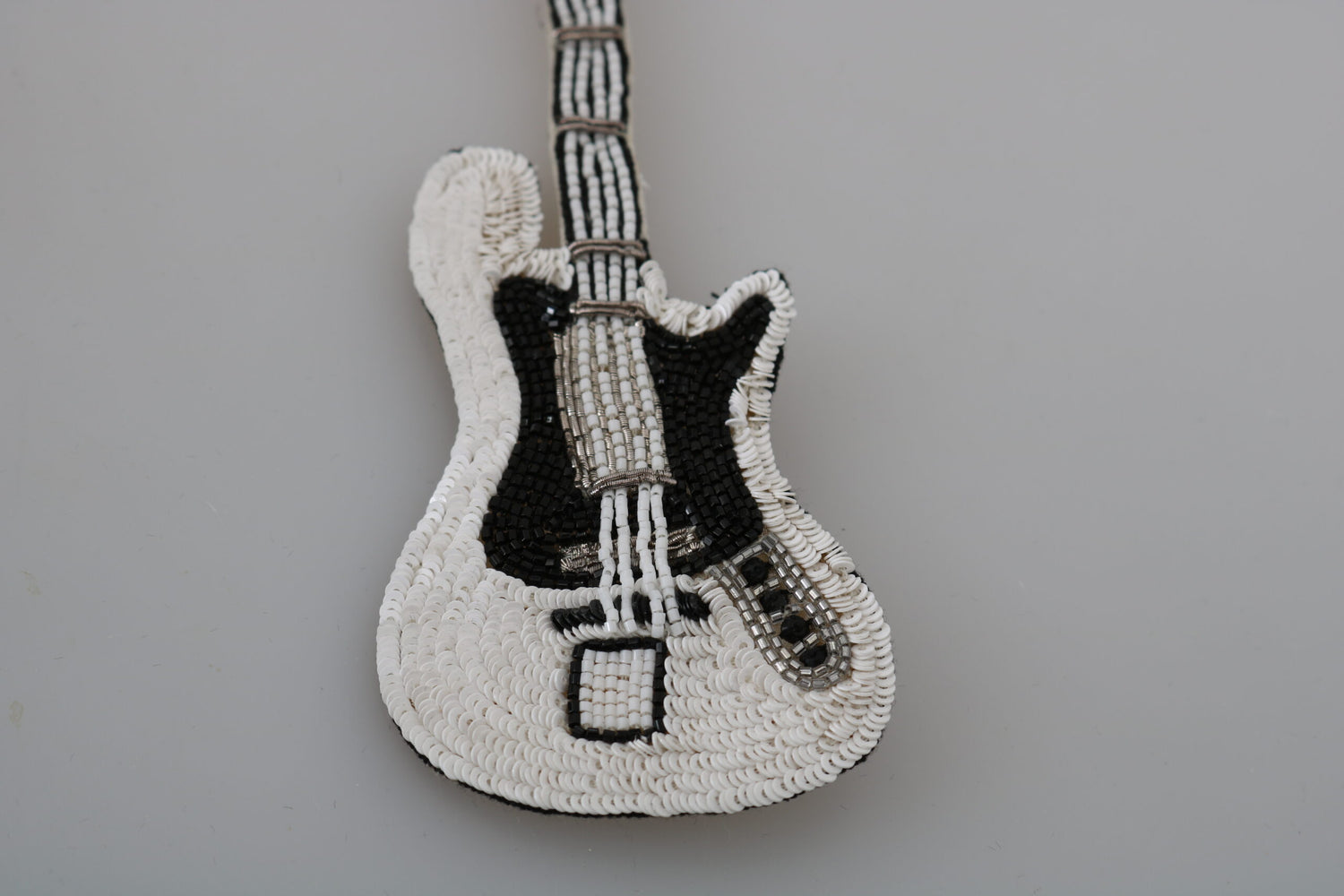 Dolce &amp; Gabbana Gold Sequined Guitar Pin Brooch