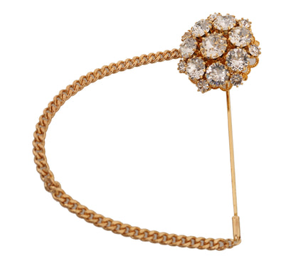 Dolce &amp; Gabbana Exquisite Crystal-Embellished Gold Brooch