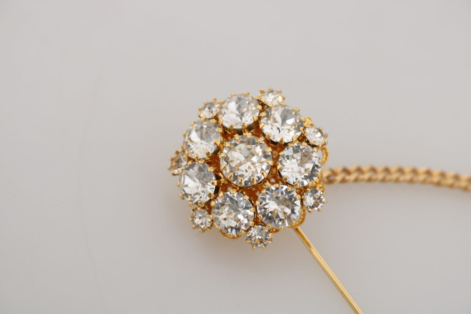 Dolce &amp; Gabbana Exquisite Crystal-Embellished Gold Brooch