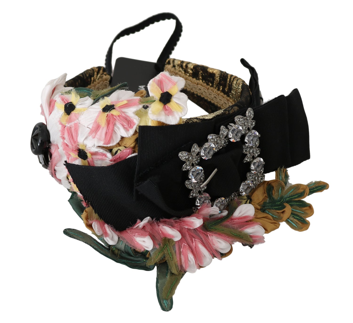 Dolce &amp; Gabbana Elegant Crystal-Embellished Floral Headband