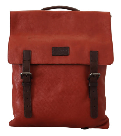 Dolce &amp; Gabbana Elegant Calfskin Leather Backpack in Orange