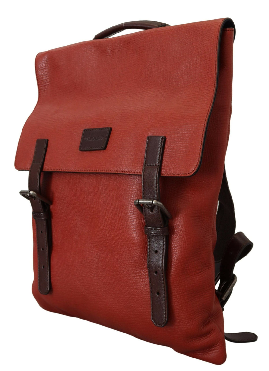 Dolce &amp; Gabbana Elegant Calfskin Leather Backpack in Orange