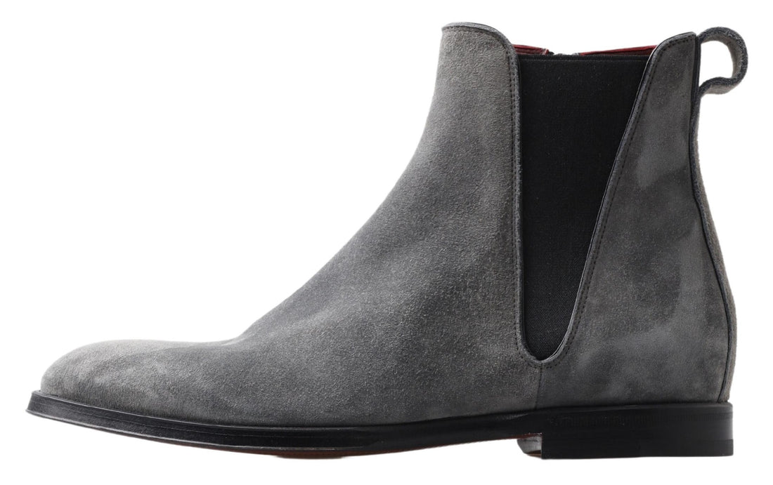 Dolce &amp; Gabbana Elegant Gray Chelsea Leather Boots