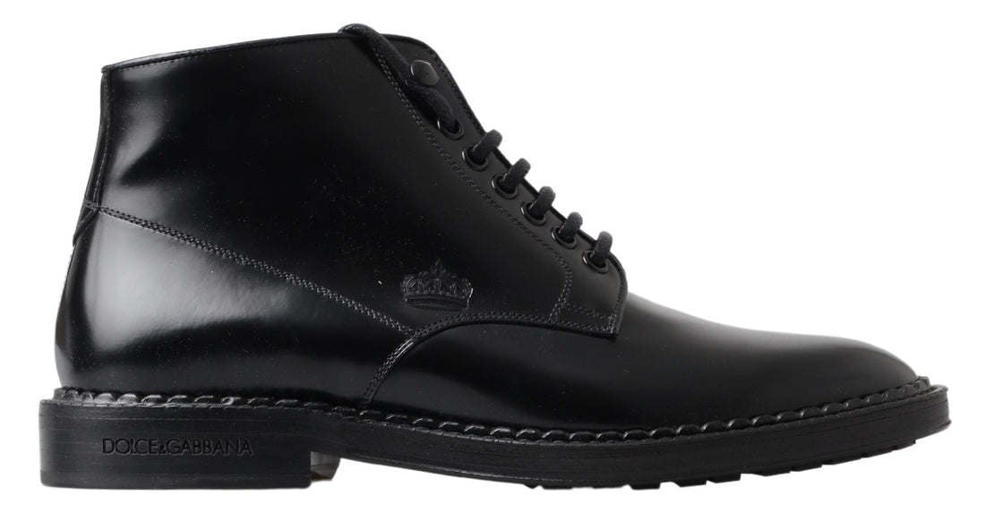 Dolce &amp; Gabbana Elegant Black Leather Men&