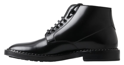 Dolce &amp; Gabbana Elegant Black Leather Men&