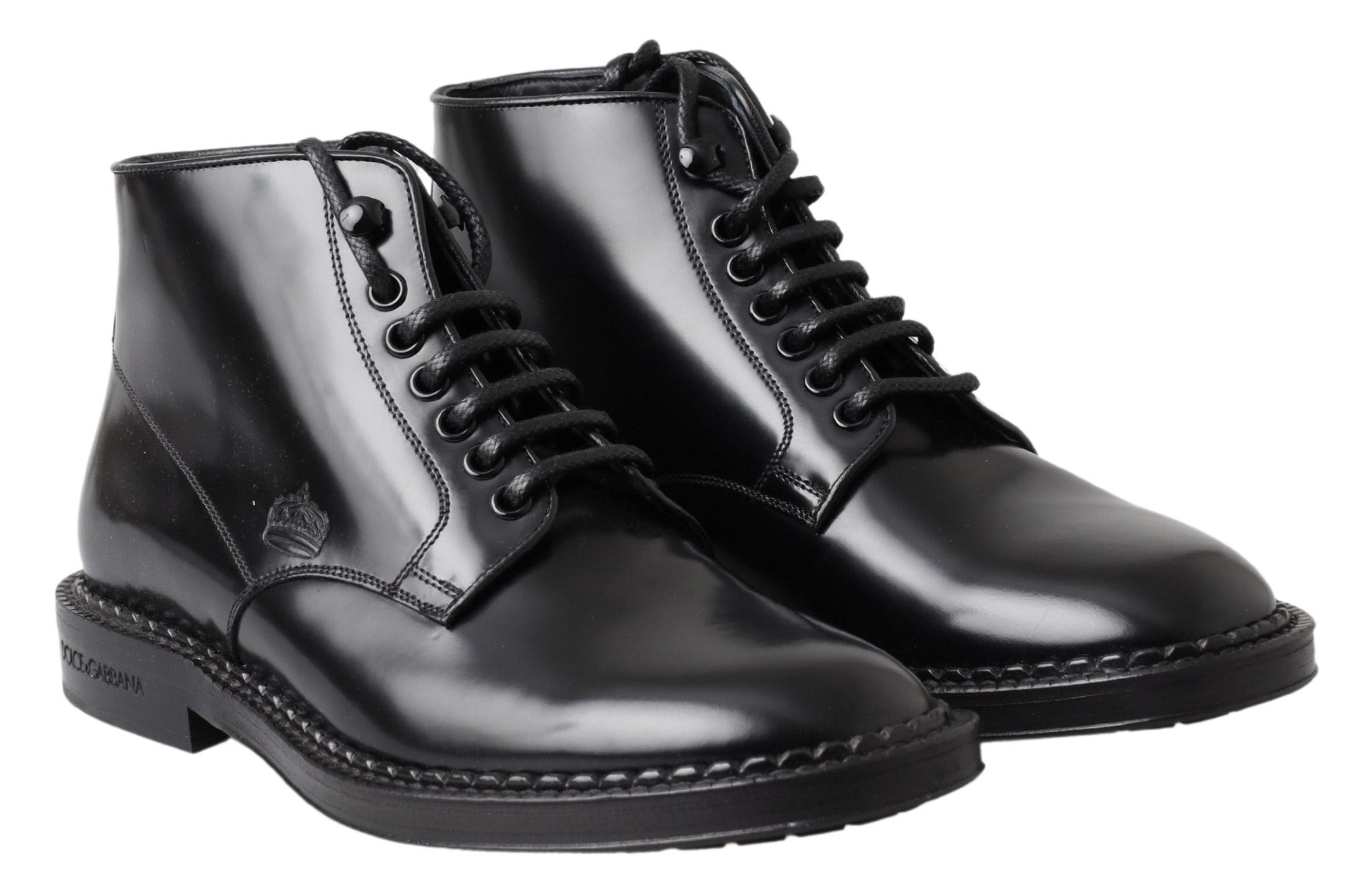 Dolce &amp; Gabbana Elegant Black Leather Men&